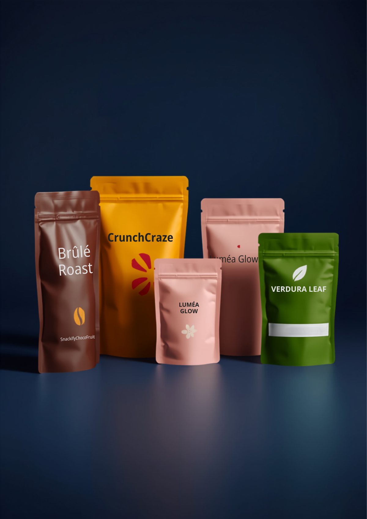 ถุงก้นตั้ง Stand-up Pouch ซิปล็อค พิมพ์ลายแบรนด์ หลายขนาด