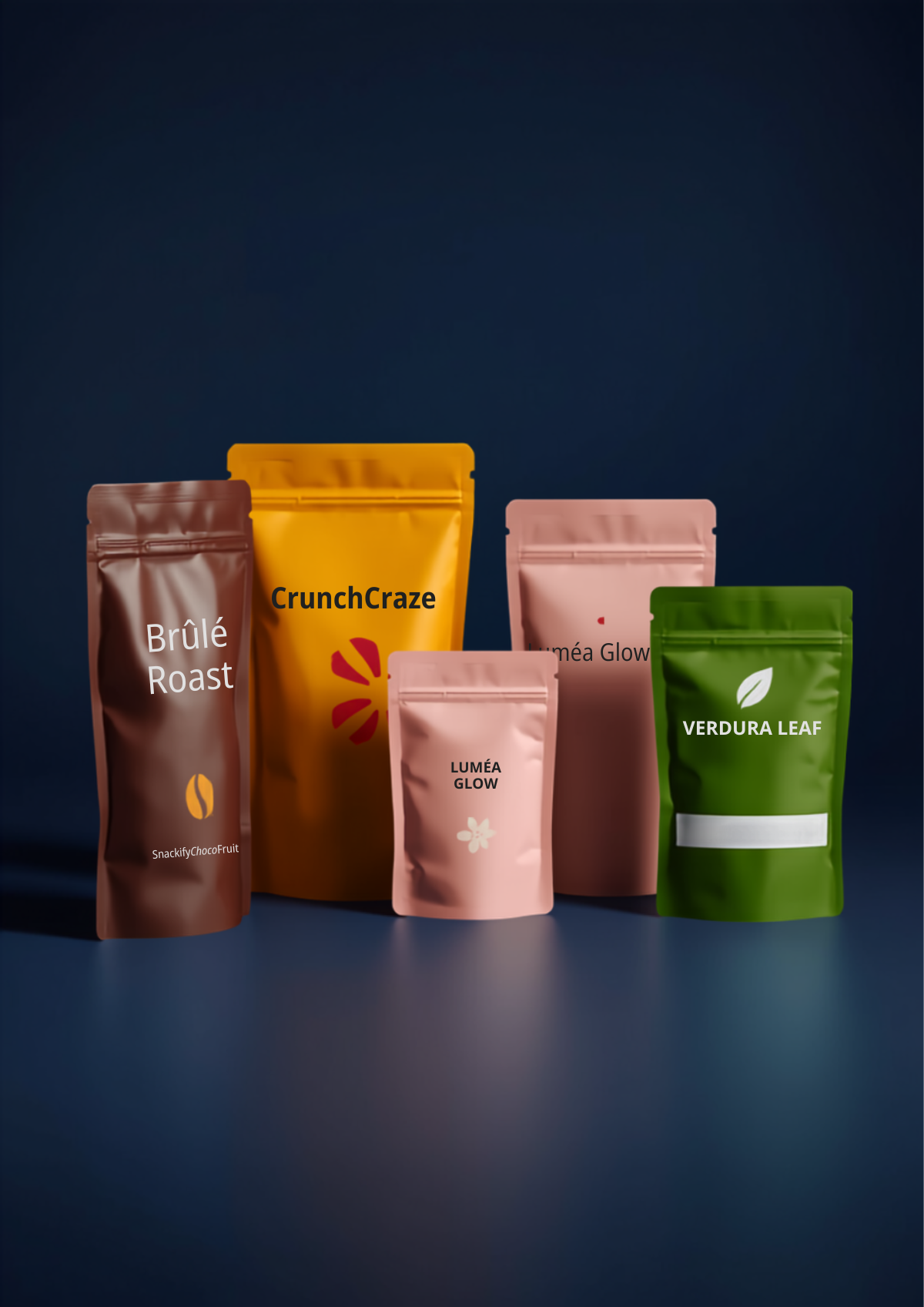 ถุงก้นตั้ง Stand-up Pouch ซิปล็อค พิมพ์ลายแบรนด์ หลายขนาด